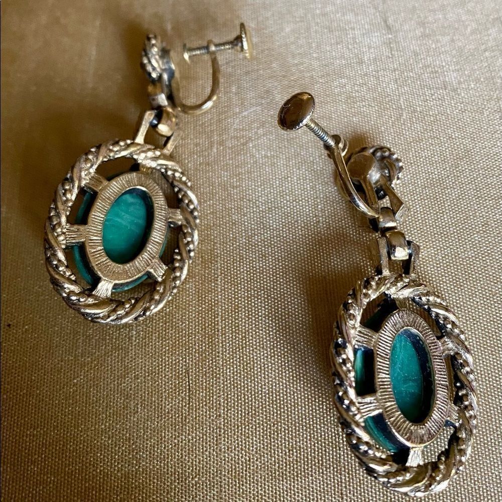 𝅺VINTAGE scarab earrings  - Picture 2 of 2